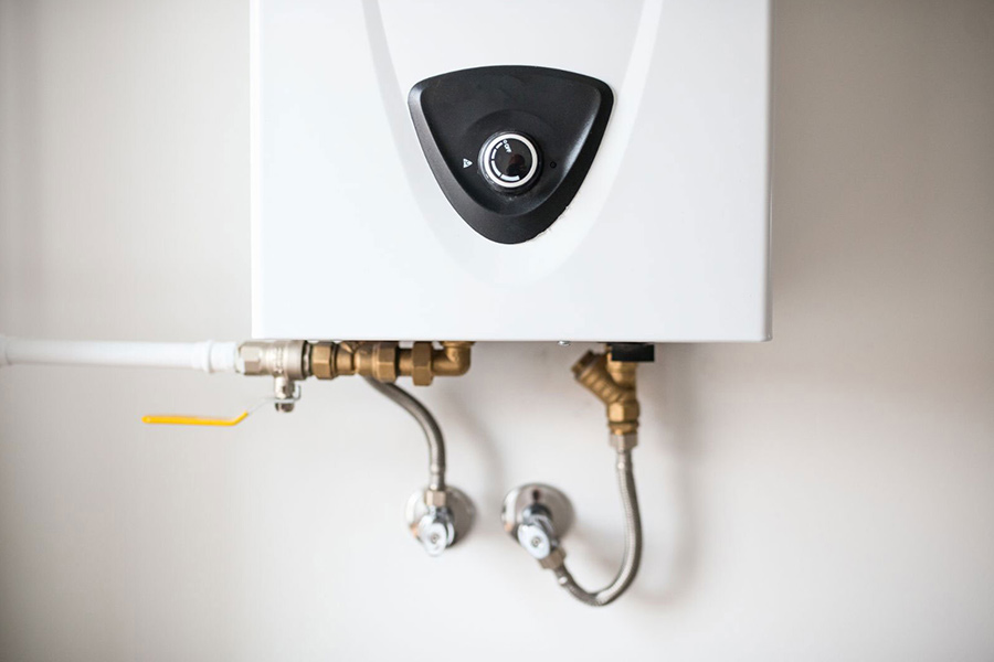 Installed tankless water heater