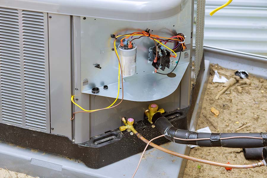 Air conditioner repair in progress